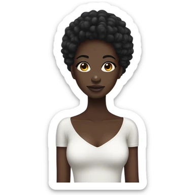 Darkskin girl with lashes and 4C hair sticker