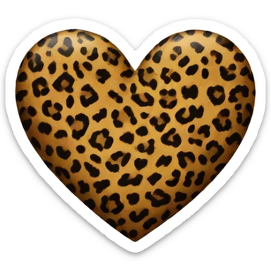 Leopard print heart sticker