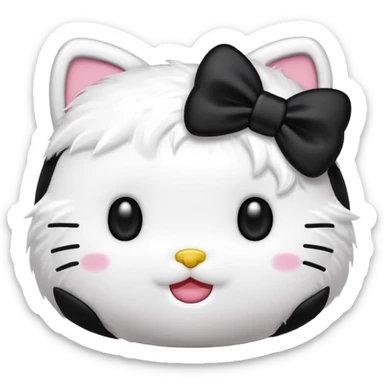 hello kitty with a black bow sticker