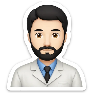 Professor in the la casa de papel TV show, with black hair and beard sticker