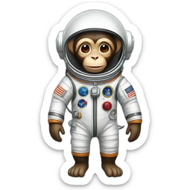 monkey astronaut sticker