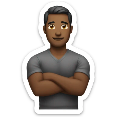 A man with his arms crossed sticker