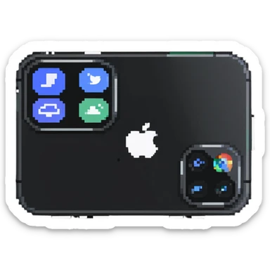 iPhone 15 Pro with triple camera system and dynamic island sticker