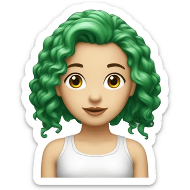 menina branca, olhos verde, cabelo ondulado, ruivo sticker