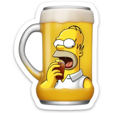 Homer simpson drinking duff sticker