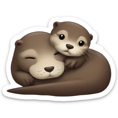 Otter cuddling with another otter sticker