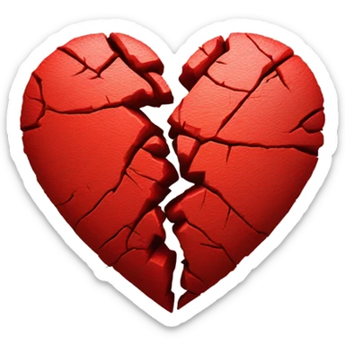 red broken heart sticker