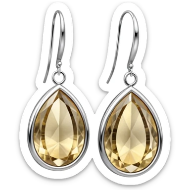 8000x8000bpixels, 7k quailty, isolated, rendering, transparent background, clean smooth thin lines  ultra realistic, highly valued for its stunning appearance and unique characteristics. Slightly translucent, Platinum Rutilated Quartz Luxurious earrings set sticker