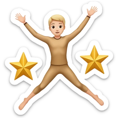 make a person jumping in a star position with their limbs straightened  sticker
