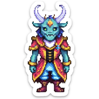 The Beast from Beauty and the Beast, monster prince with horns and fancy clothes sticker
