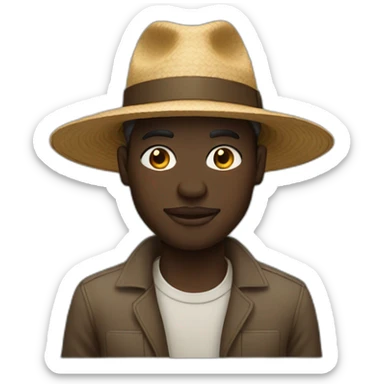ghanaian man with wide-brimmed hat sticker