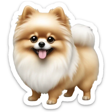 pomeranian dog white sticker