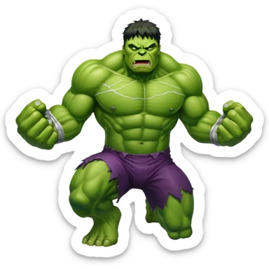 Savage Hulk versus World Breaker Hulk, classic angry Hulk facing powered-up glowing Hulk sticker