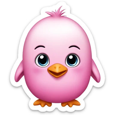 Pink penguin baby sticker