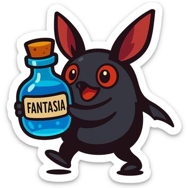 Change the liquid in the bottle to a vibrant blue color, maintaining the vibrant toon style and transparency. sticker