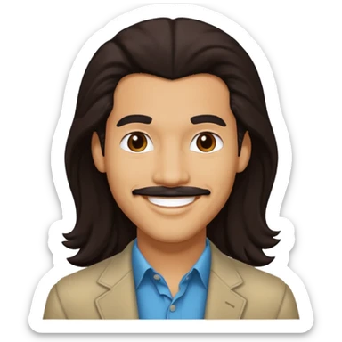 Bobby DeBarge (1956-1995) with long dark brown hair sticker