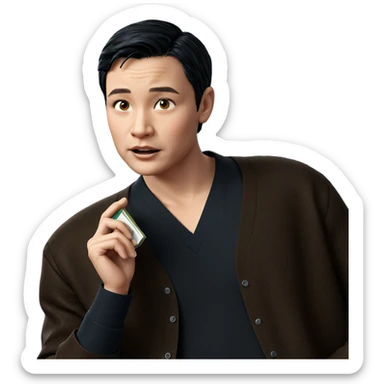 boy with book in focus sticker