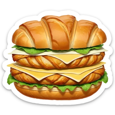 Croissant chicken and Cesar salad sandwich emoji  sticker