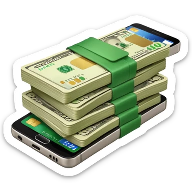 Dolares en efectivo, tarjetas, teléfono  sticker