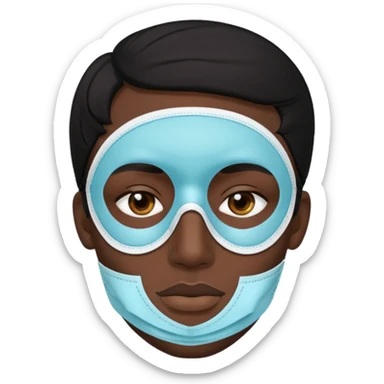 black hair man, Skincare  face mask , alovera on eyes sticker