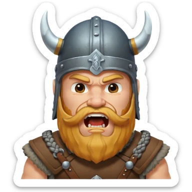 un vichingo con l'elmetto che urla  sticker
