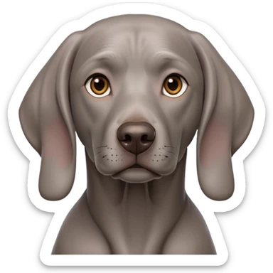 cinematic-noble-weimaraner-portrait-emoji,-poised-and-regal,-with-a-strong,-athletic-build-and-a-lustrous,-well-groomed-grey fur,-deep-set-soulful-brown-eyes,-simplified-yet-sharp-and-sophisticated-features,-highly-detailed, sticker