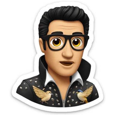 Elvis as a finch sticker