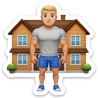 A man bigger then a house sticker