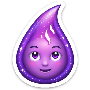 glitter purple fire sticker