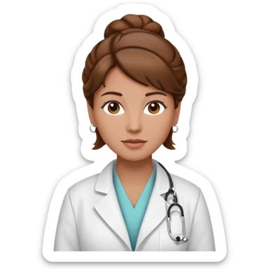 healthcare instructor standing up brown hair updo sticker