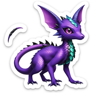 Shiny Salandit-Noivern-Espeon-Hybrid (Full body) sticker