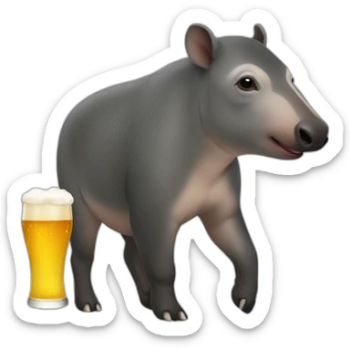 tapir-drinks-beer sticker