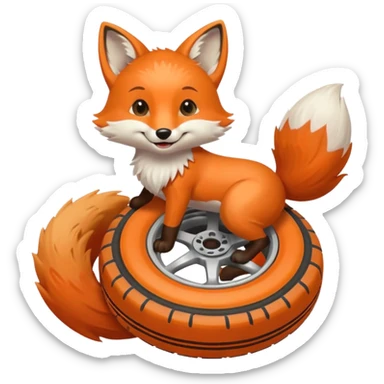 Diseña un zorro mascota promocionando llantas sticker