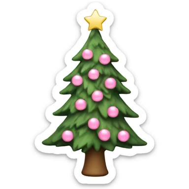 Christmas tree with light pink decorations sticker