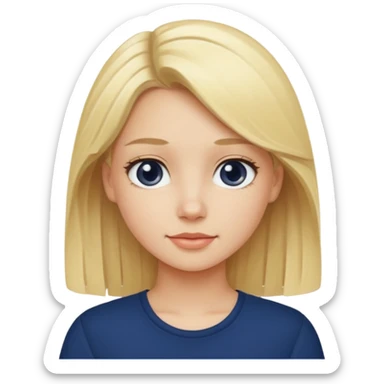 blonde girl with navy blue top sticker