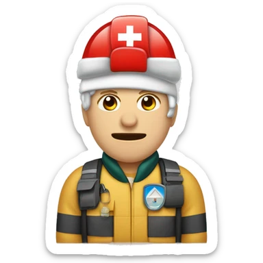 Técnico en emergencias sanitarias con disfraz navideño sticker