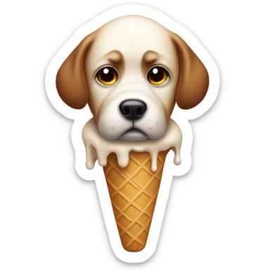 Sad Dog whitout ice cream  sticker