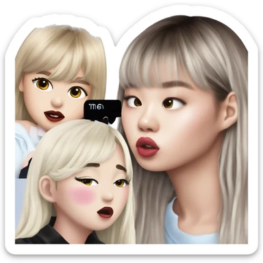 lalisa manobal kissing jennie kim sticker