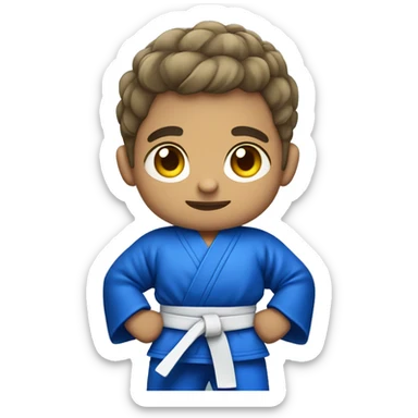 brazilian short hair jiujitsu fighter in blue kimono sticker