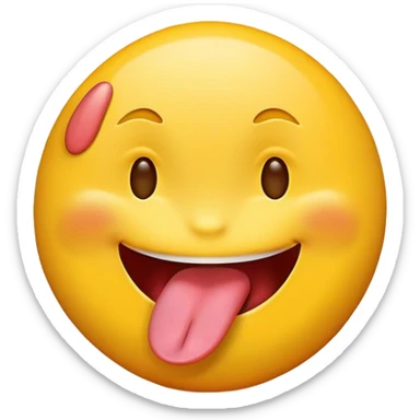 Tongue out emoji with peace sign infront of the tongue  sticker