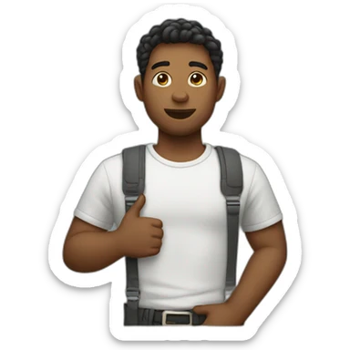 akward dude hand in pocket sticker