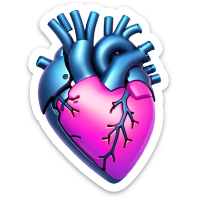 neon cyberpunk style heart sticker