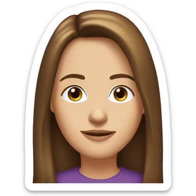 50 years old straight long brown hair styling small almond brown eyes with small g8lases sticker