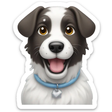 Cute dog playing in snow sticker