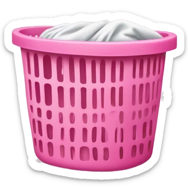Pink laundry basket sticker