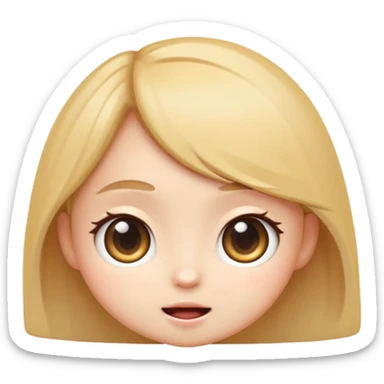 cute emoji, chibi cartoon style, big expressive eyes, soft lighting, smooth gradients, clean outlines, semi-realistic digital illustration, modern tech vibe, high detail, sticker style, transparent background sticker