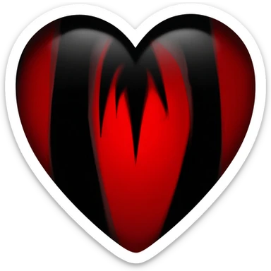 Gothic black and red heart sticker