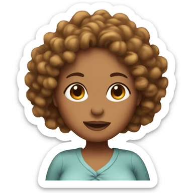 Pregnant lady with curly hair  sticker