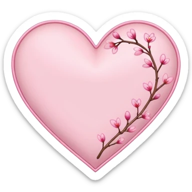 sakura heart with a stitched border sticker