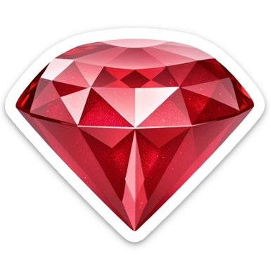 red glitter diamond sticker